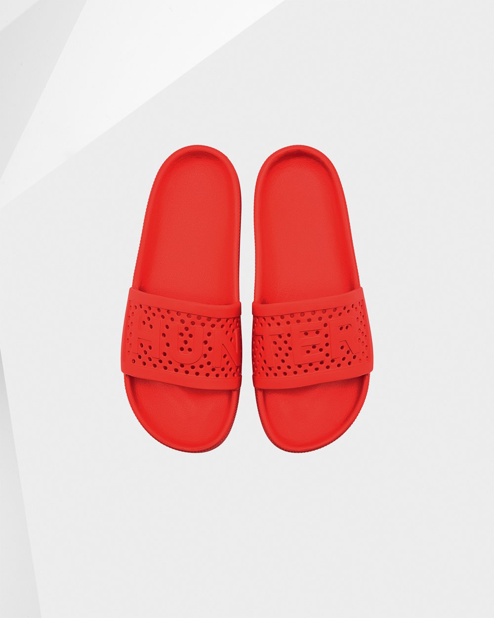 Womens Slides - Hunter Original Lightweight Moulded (93VYBXCRM) - Red